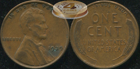 США. 1 цент. 1939 (XF/aUnc)