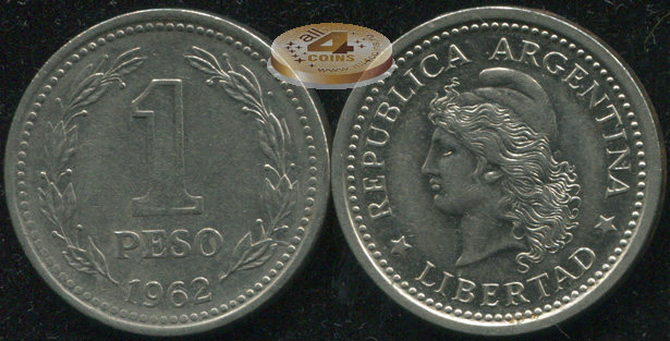 Аргентина. 1 песо. 1962 (XF)