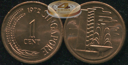 Сингапур. 1 цент. 1972 (Unc)