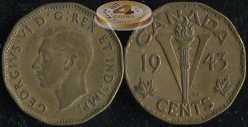 Канада. 5 центов. 1943 (VF)