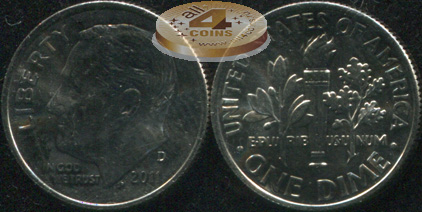 США. 10 центов (Дайм). 2011.D (Unc)