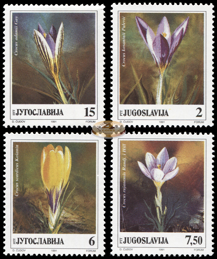 Югославия. 1991. Крокусы (Серия. MNH OG)