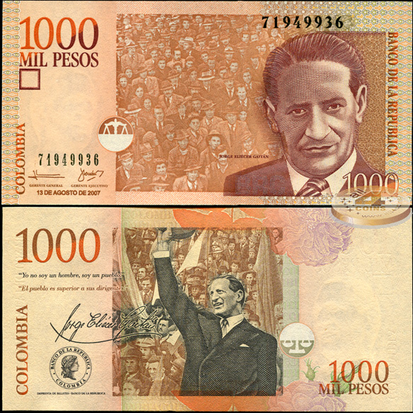 Колумбия. 1000 песо (Unc) 2007