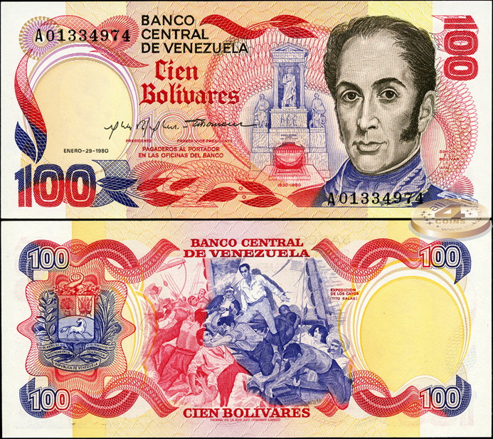 Венесуэла. 100 боливаров (Unc) 1980