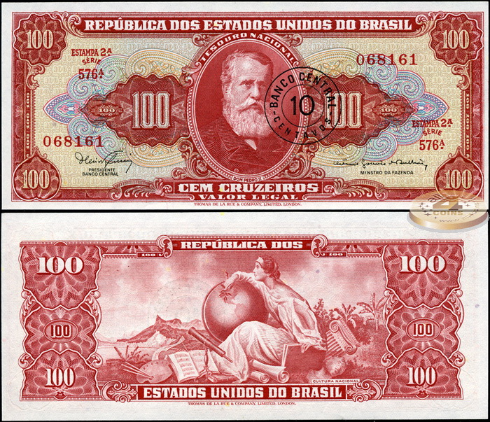 Бразилия. 10 центаво (на 100 крузейро) (Unc) 1966-67