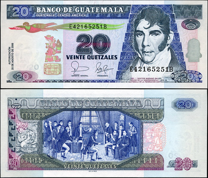 Гватемала. 20 кетсалей (Unc) 2006