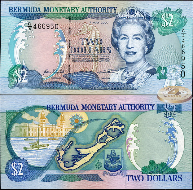 Бермудские о-ва. 2 доллара (Unc) 2007