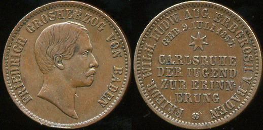 Германия (Великое герцогство Баден). Крейцер (aUnc) 1857