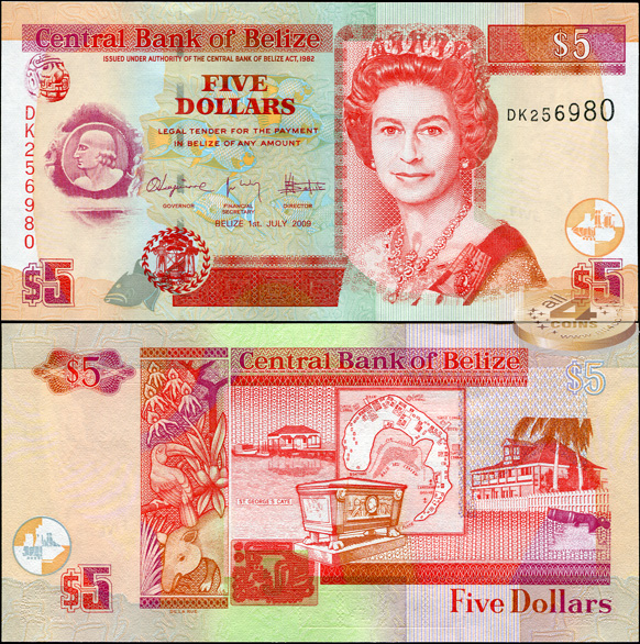 Белиз. 5 долларов (Unc) 2009
