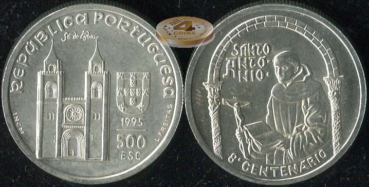 Португалия. 500 эскудо. 1995 (Unc. Серебро)