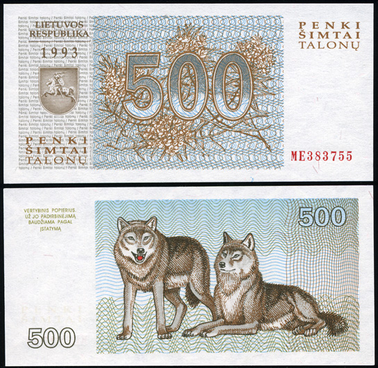 Литва. 500 талонов (Unc) 1993
