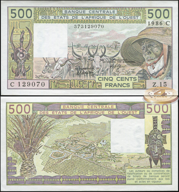 Буркина Фасо [КФА Запад]. 500 франков (Unc) 1986