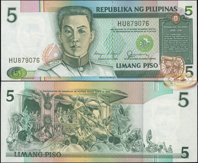 Филиппины. 5 писо (Unc) 1986-89