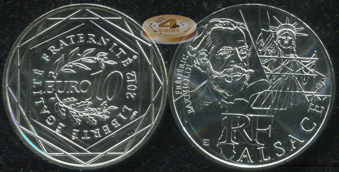 Франция. 10 евро. 2012 (Unc. Серебро)