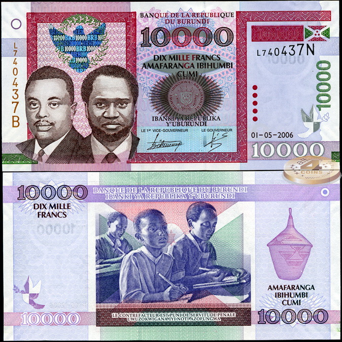 Бурунди. 10000 франков (Unc) 2006