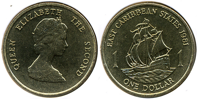 Британские Карибы. 1 доллар. 1981