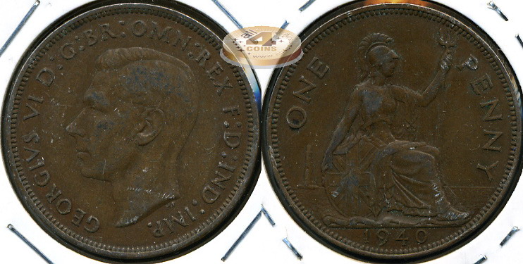 Великобритания. 1 пенни. 1940 (VF)