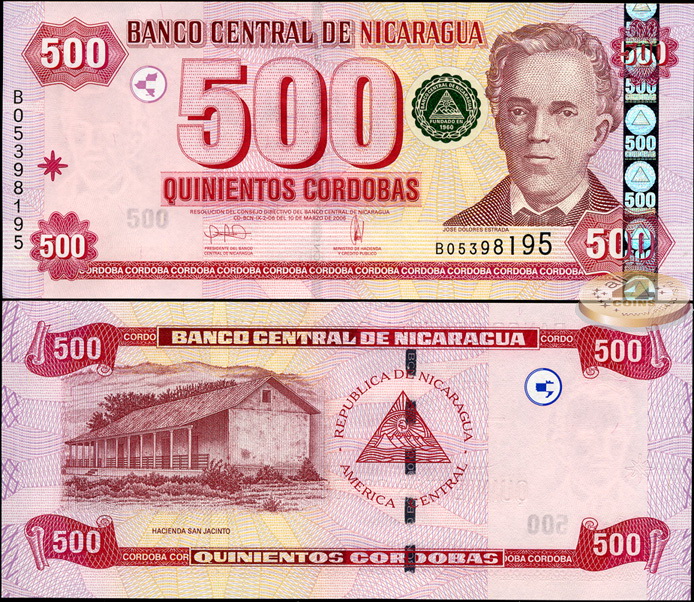 Никарагуа. 500 кордоб (Unc) 2006