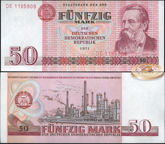 Германия [ГДР]. 50 марок (Unc) 1973