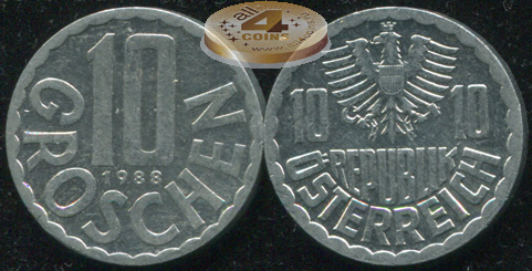Австрия. 10 грошенов. 1988 (Unc)