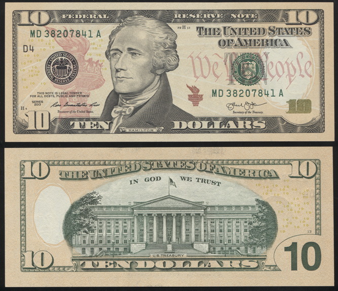 США. 10 долларов (Unc) 2013.D