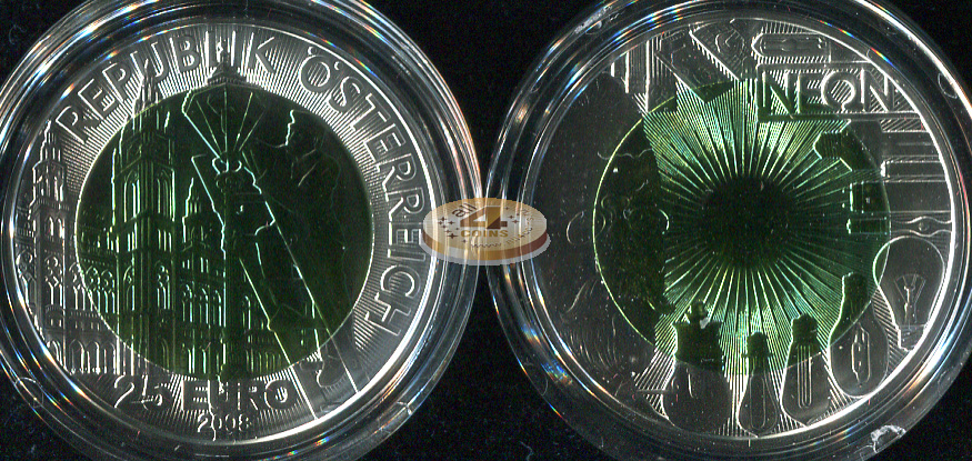 Австрия. 25 евро. 2008 (Unc. Биметалл (Серебро/Ниобий))