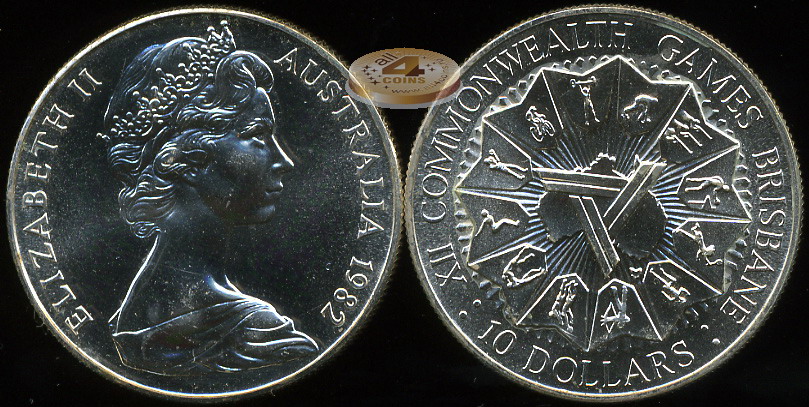 Австралия. 10 долларов. 1982 (Unc. Серебро)