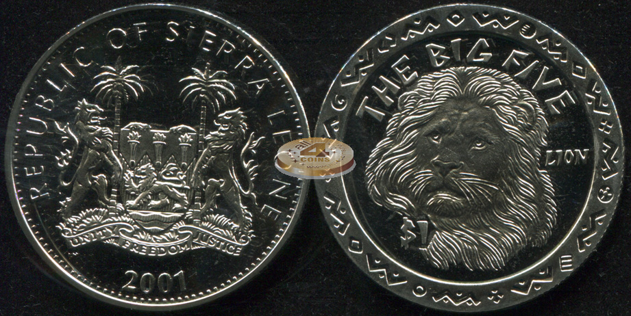 Сьерра Леоне. 1 доллар. 2001 (Unc)