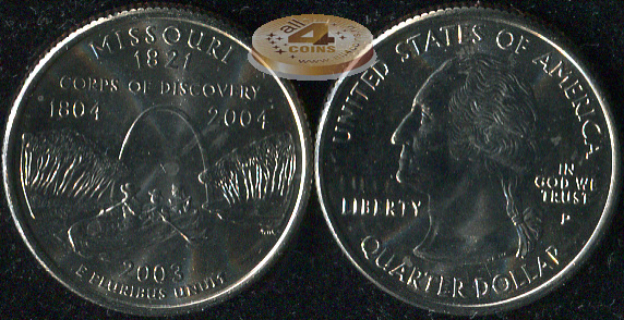США. Квотер (25 центов). 2003.P (Unc) Миссури