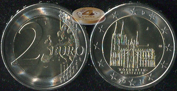 Германия. 2 евро. 2011.J (Unc. Биметалл)