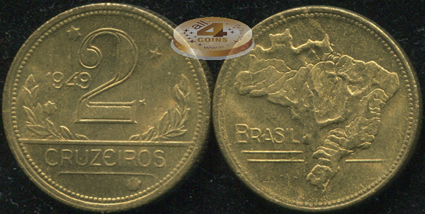 Бразилия. 2 крузейро. 1949 (Unc)