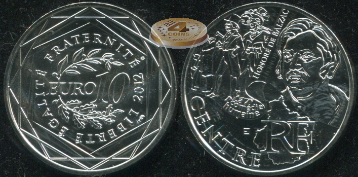 Франция. 10 евро. 2012 (Unc. Серебро)