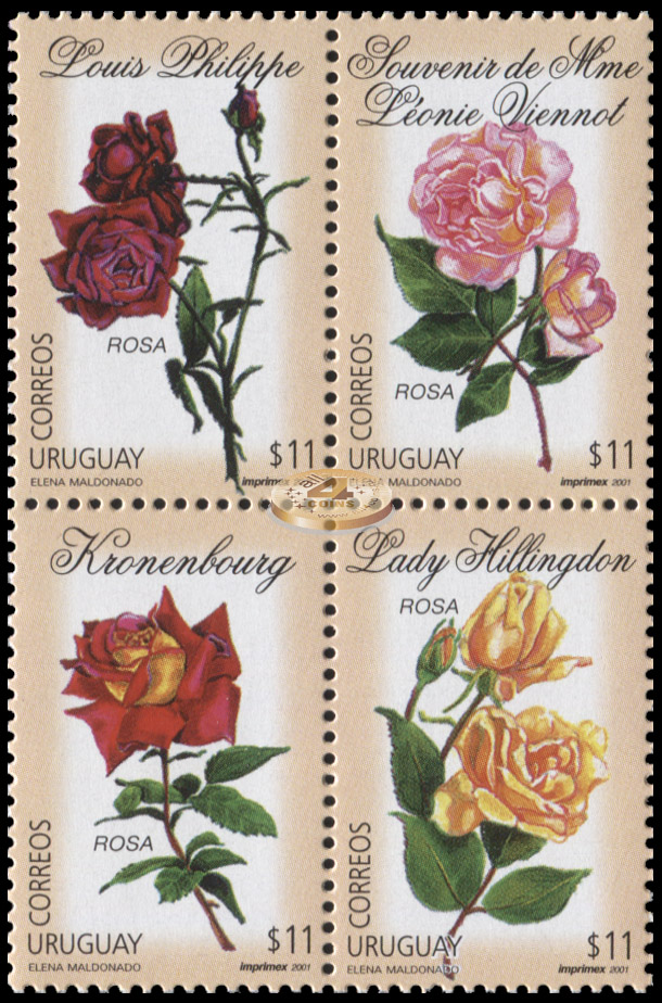 Уругвай. 2001. Розы (Серия. MNH OG)