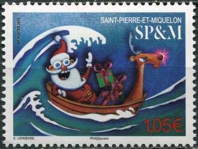 Сен-Пьер и Микелон. 2019. Рождество 2019 (Почтовая марка. MNH OG)