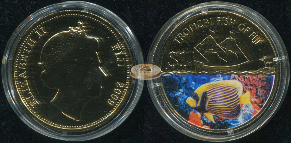 Фиджи. 1 доллар. 2009 (Unc. Эмаль)