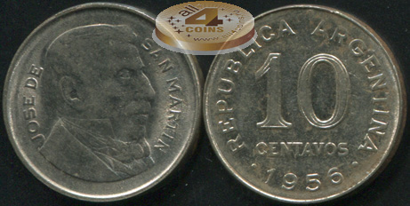 Аргентина. 10 центаво. 1956 (VF)