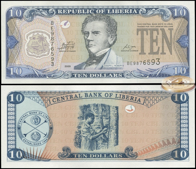 Либерия. 10 долларов (Unc) 2009