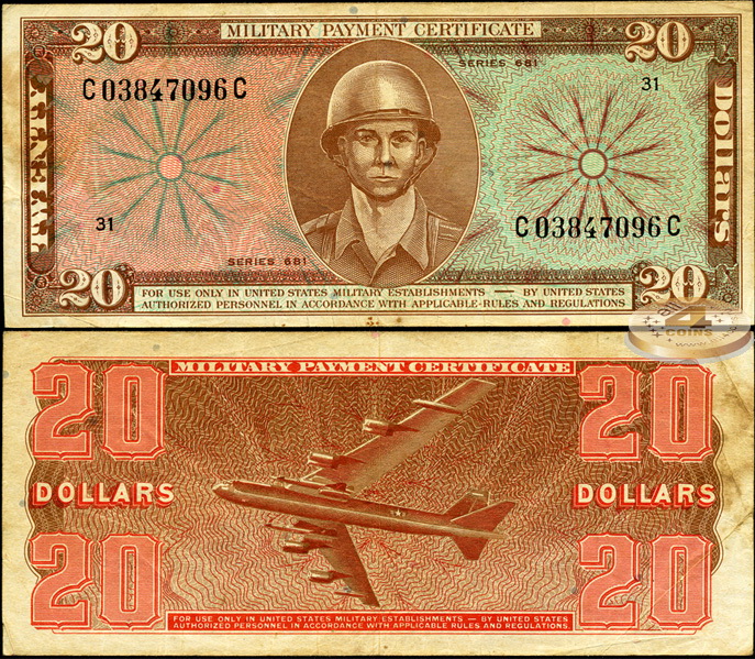 США. 20 долларов (aXF) 1969