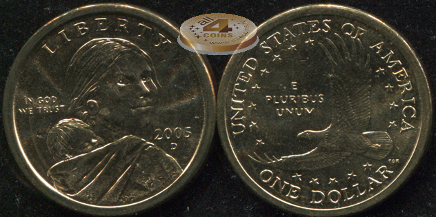 США. 1 доллар. 2005.D (Unc)