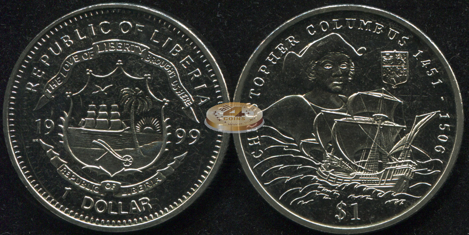 Либерия. 1 доллар. 1999 (Unc)