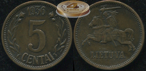 Литва. 5 центов. 1936 (XF+)
