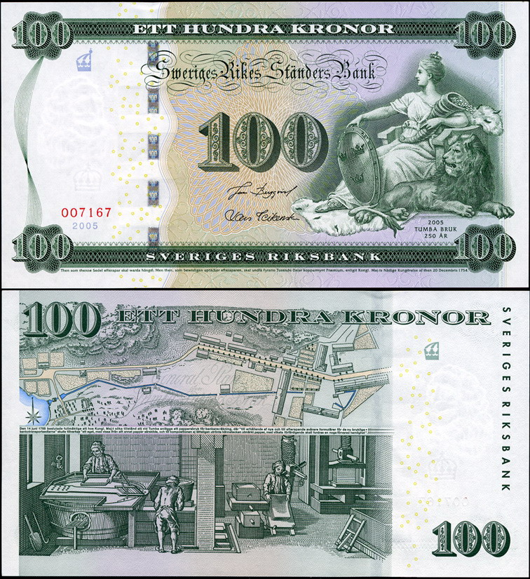 Швеция. 100 крон (Unc) 2005