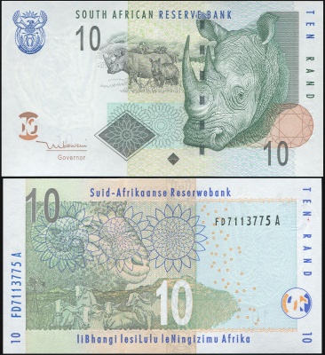 ЮАР Банкнота 10 рандов ND (2005) Unc Бумага Кат# P.128a