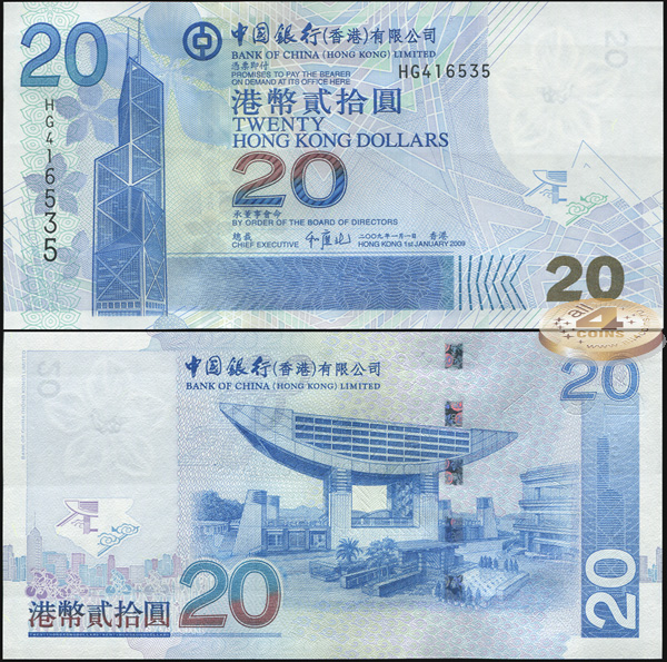 Гонконг. 20 долларов (Unc) 2009