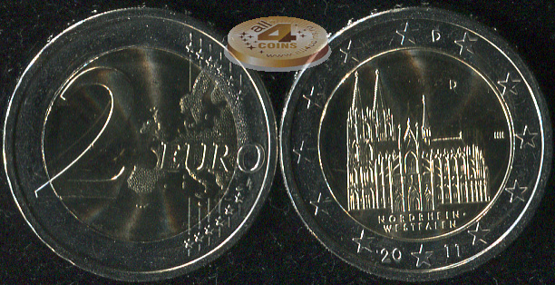 Германия. 2 евро. 2011.D (Unc. Биметалл)