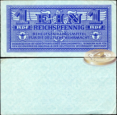 Германия (3й рейх. Вермахт). 1 райхспфенниг (aUnc) 1942