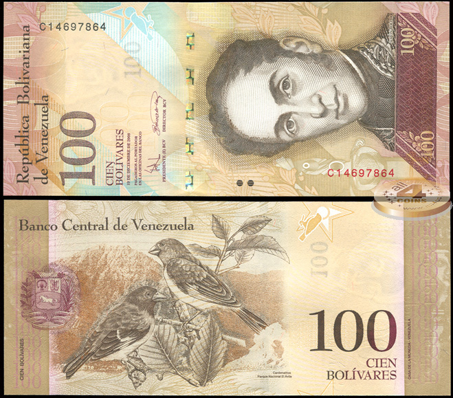 Венесуэла. 100 боливаров (Unc) 2008