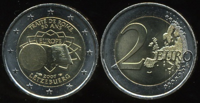 Люксембург. 2 евро. 2007 (Unc. Биметалл)