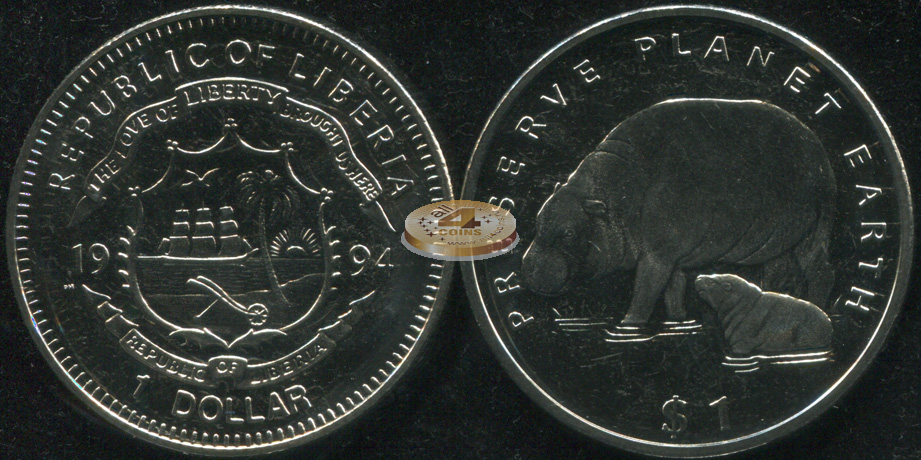 Либерия. 1 доллар. 1994 (Unc)