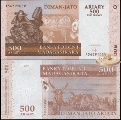 Мадагаскар. 500 ариари (Unc. Гибрид) 2014